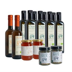 7 Flaschen Olio 2 Essig 2 Honig 2 Balduccio-Kräuter 2 Seifen